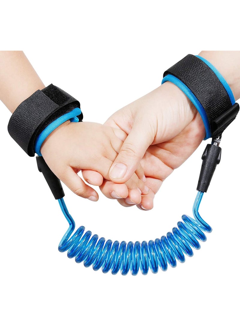 Baby Toddler Safety Anti-Lost Wrist Link Harness (1.5m) - Stretchable Hand Belt with Secure Velcro & Comfort Cotton Padding - Parent/Child Leash for Walking & Shopping (Blue) - Image 1