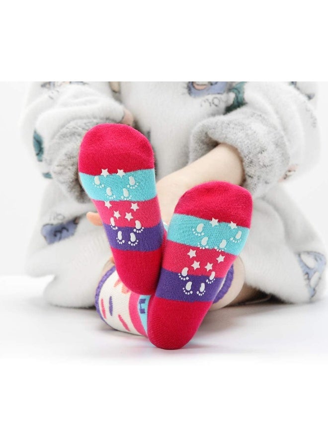 Cottock 6 Pairs Toddler Girls ABS Non-Slip Socks Knee High Cotton Grip Socks - Image 4