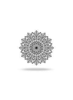 MIRFA Wooden Wall Art With Self Adhesive Base - Black (Mandala Flower)  - Image 1
