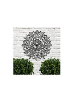 MIRFA Wooden Wall Art With Self Adhesive Base - Black (Mandala Flower)  - Image 4