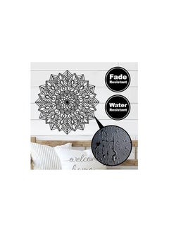 MIRFA Wooden Wall Art With Self Adhesive Base - Black (Mandala Flower)  - Image 5