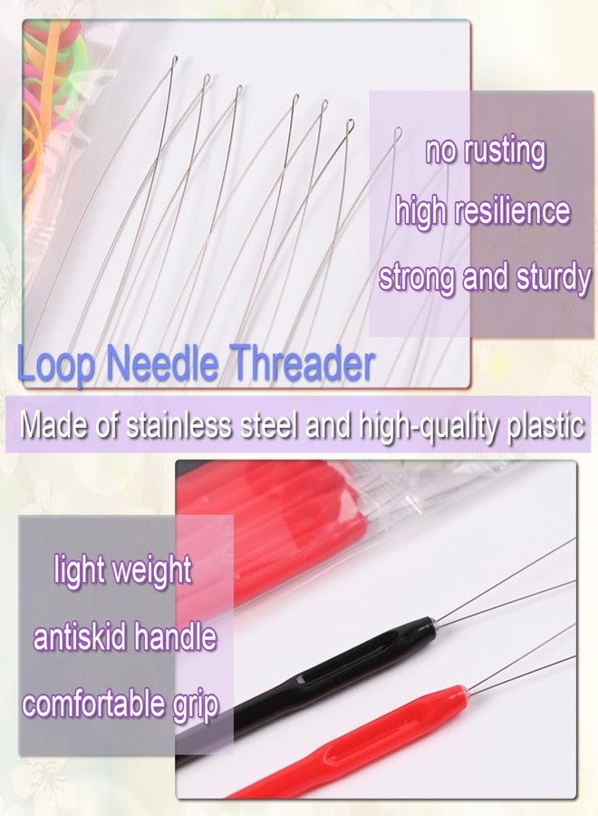 HandWig Hair Extension Loop Tools Set, 10 Pcs Pulling Needles, Black and Red Threader for Braiding, Tinsel & Feather Hair Extensions,Crafting, Sewing, Working with Yarn,Tufting,for Crafter DIYer Stylists - Image 4