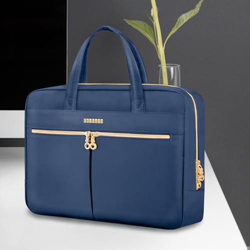 Ferkurn Laptop Bag Case Women Men Computer Bag Compatible with MacBook/HP/LG/Dell, Shoulder Strap Slim Carrying Messenger Briefcase, Blue, 17-17.3 Inch - Image 3