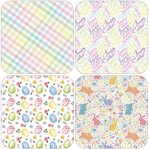 ZINTBIAL Easter Wrapping Paper for Kids Adults - Holiday Gift Wrap with Watercolor Egg, Rabbit, Rainbow Plaid and Happy Easter Letters Designs - 20 x 29 Inches per Sheet (8 Sheets 33 sq. ft.) - Image 5