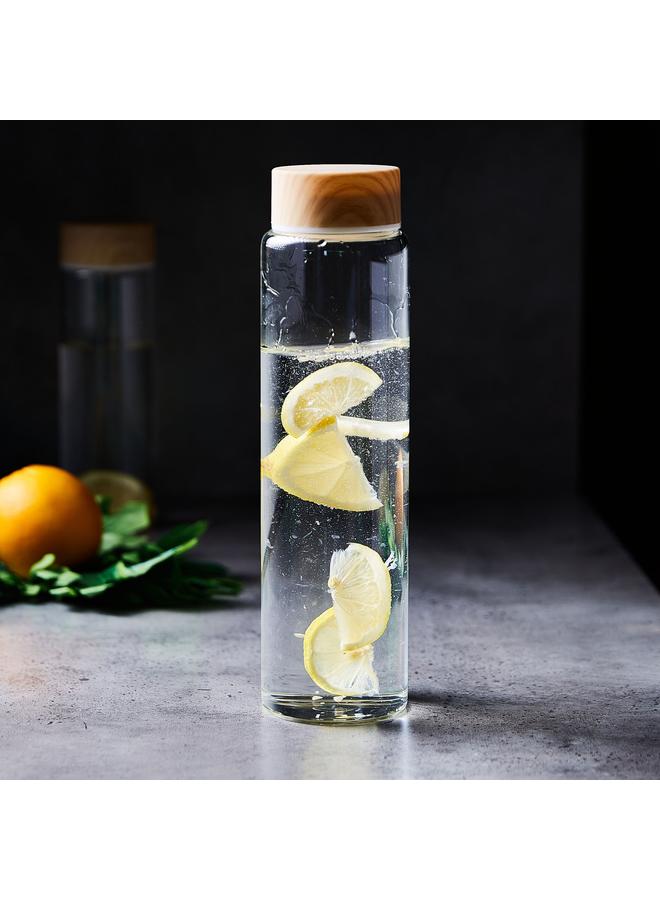 Home Box Coolers Borosilicate Bottle with Wooden Finish Lid - 1 L  - Image 1