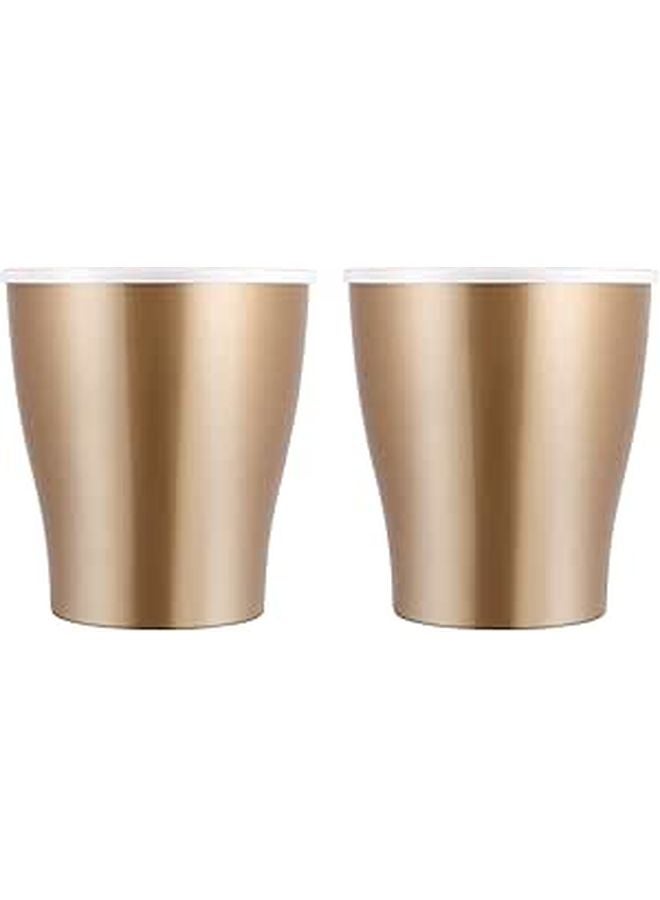 Self Watering Plastic Flower Pots 2 Pack Large Planters With Water Storage Golden - Image 1