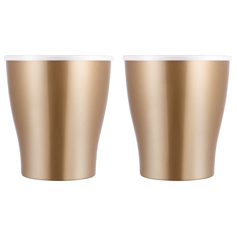 Self Watering Plastic Flower Pots 2 Pack Large Planters With Water Storage Golden - Image 2