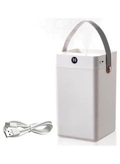 Portable Air Humidifiers, USB Rechargeable Digital Display Humidifier, Dual Nozzles, Large Mist Volume, Silent Design, Suitable for Bedroom and Office, 3L Large Capacity (White)