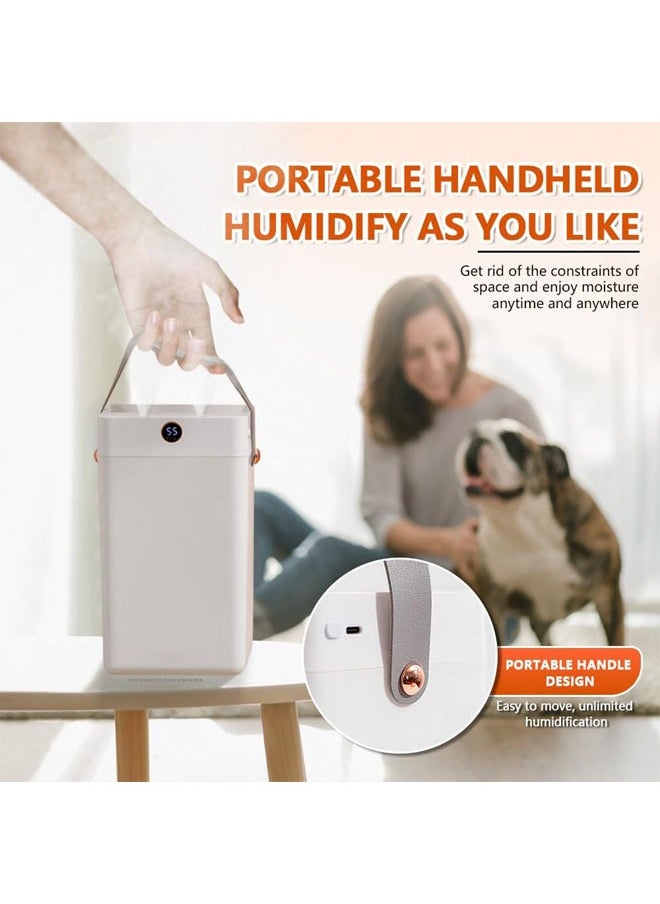 Arabest - Portable Air Humidifiers, USB Rechargeable Digital Display Humidifier, Dual Nozzles, Large Mist Volume, Silent Design, Suitable for Bedroom and Office, 3L Large Capacity (White) - Image 1