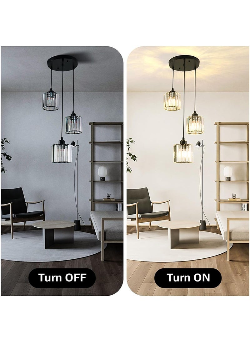 TAPIT Crystal Chandelier Ceiling Light, Black Metal Pendant Light Fixtures, Home Decorative Hanging Pendant Lighting, Dining Room Chandelier (Bulbs NOT Included) - Image 4