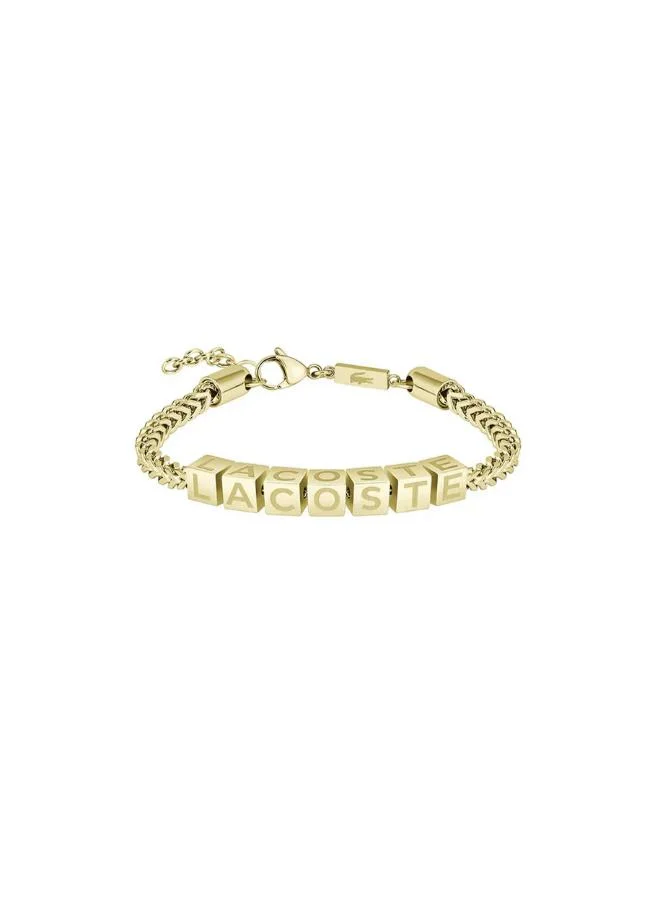 SCRIPT Bracelet In Stainless Steel with Gold Plating