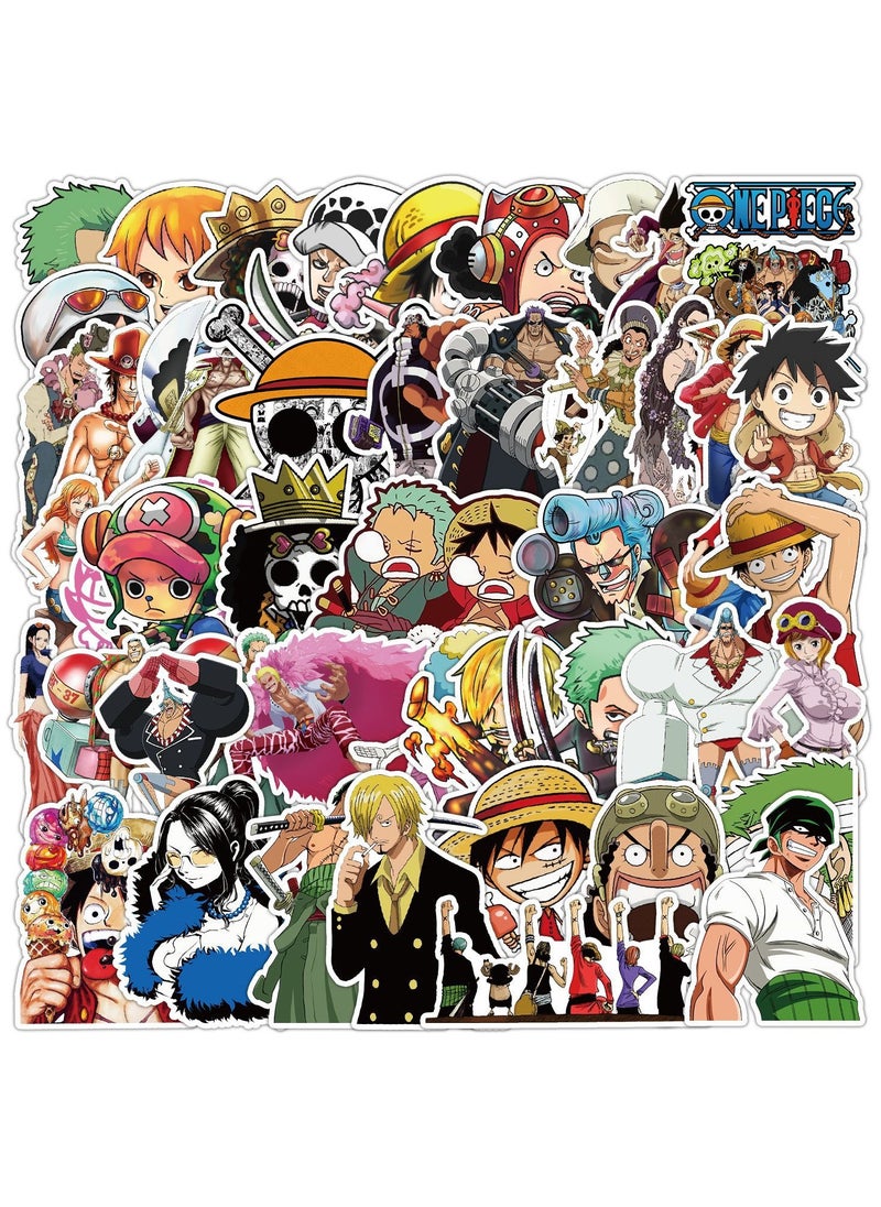 Generic - 50-Piece Anime One Piece Stickers Luffy Stickers Aesthetic Sticker Waterproof Vinyl Stickers for Laptop - Image 1