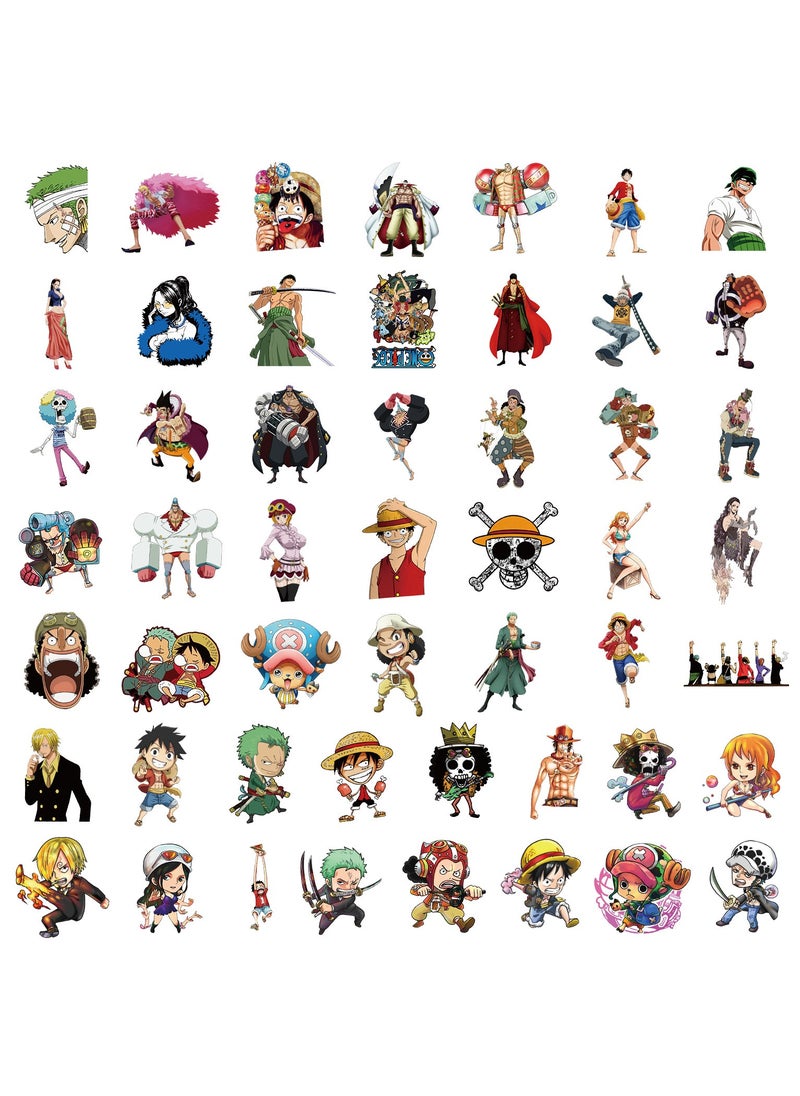 Generic - 50-Piece Anime One Piece Stickers Luffy Stickers Aesthetic Sticker Waterproof Vinyl Stickers for Laptop - Image 1
