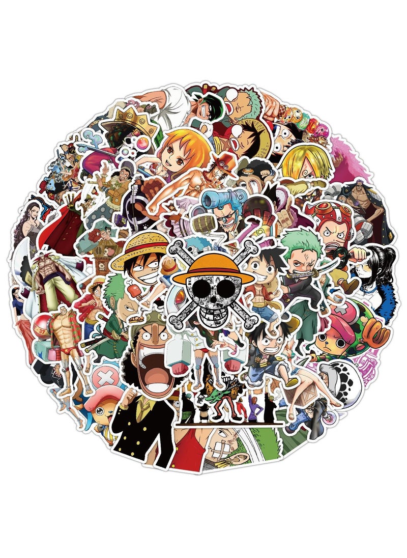 Generic - 50-Piece Anime One Piece Stickers Luffy Stickers Aesthetic Sticker Waterproof Vinyl Stickers for Laptop - Image 1