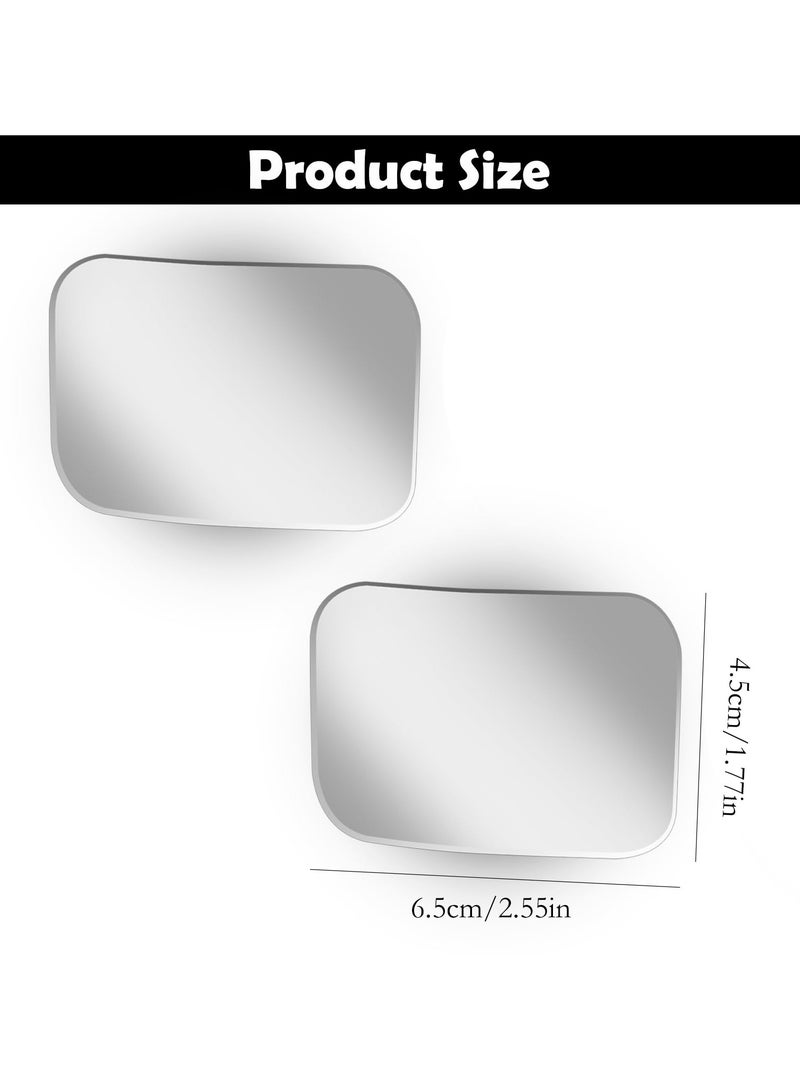 2Pcs Cars Square Shaped Blind Spot Mirrors Car Side Mirror Blindspot Adjustabe Angle Removable Wide Angle Convex RearView Mirror for Enhanced Safety Universal Fit Stick, Car Accessories for Cars Suvs - Image 2