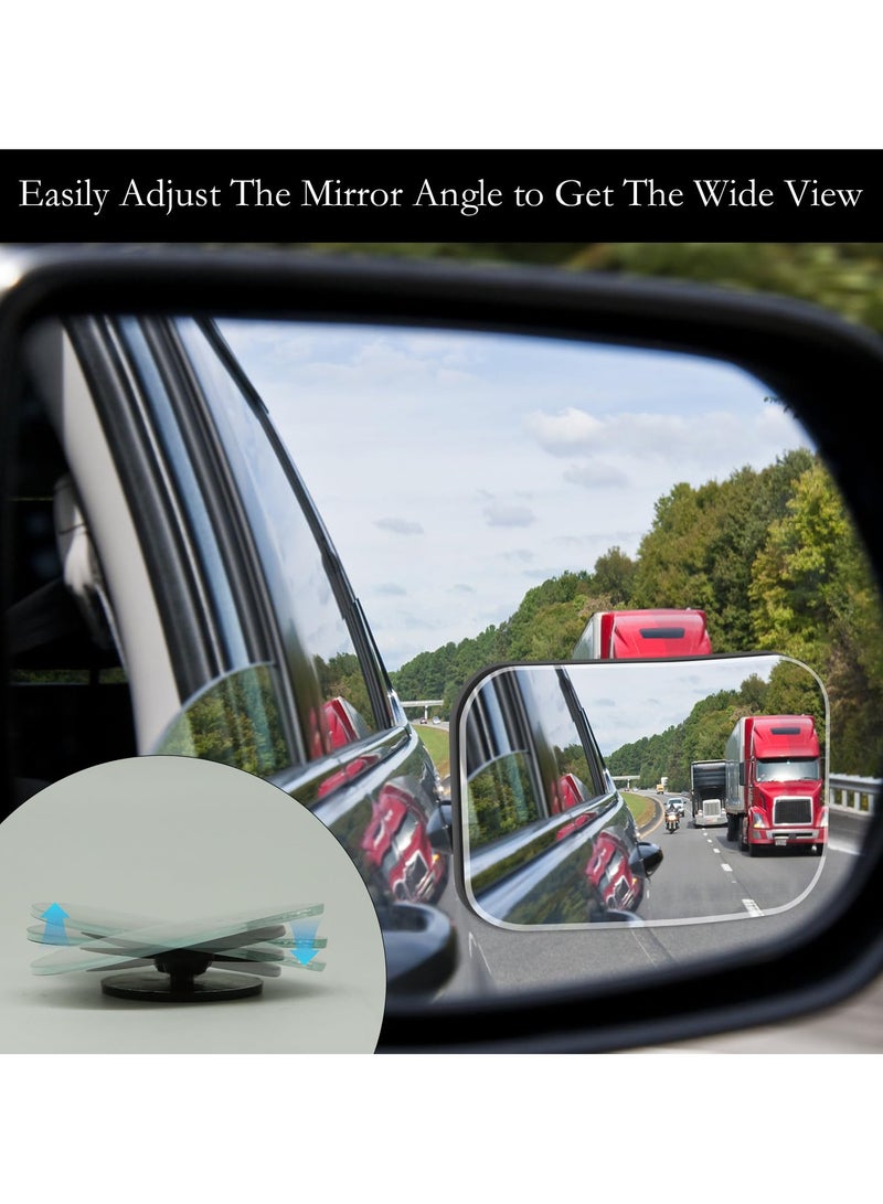2Pcs Cars Square Shaped Blind Spot Mirrors Car Side Mirror Blindspot Adjustabe Angle Removable Wide Angle Convex RearView Mirror for Enhanced Safety Universal Fit Stick, Car Accessories for Cars Suvs - Image 4