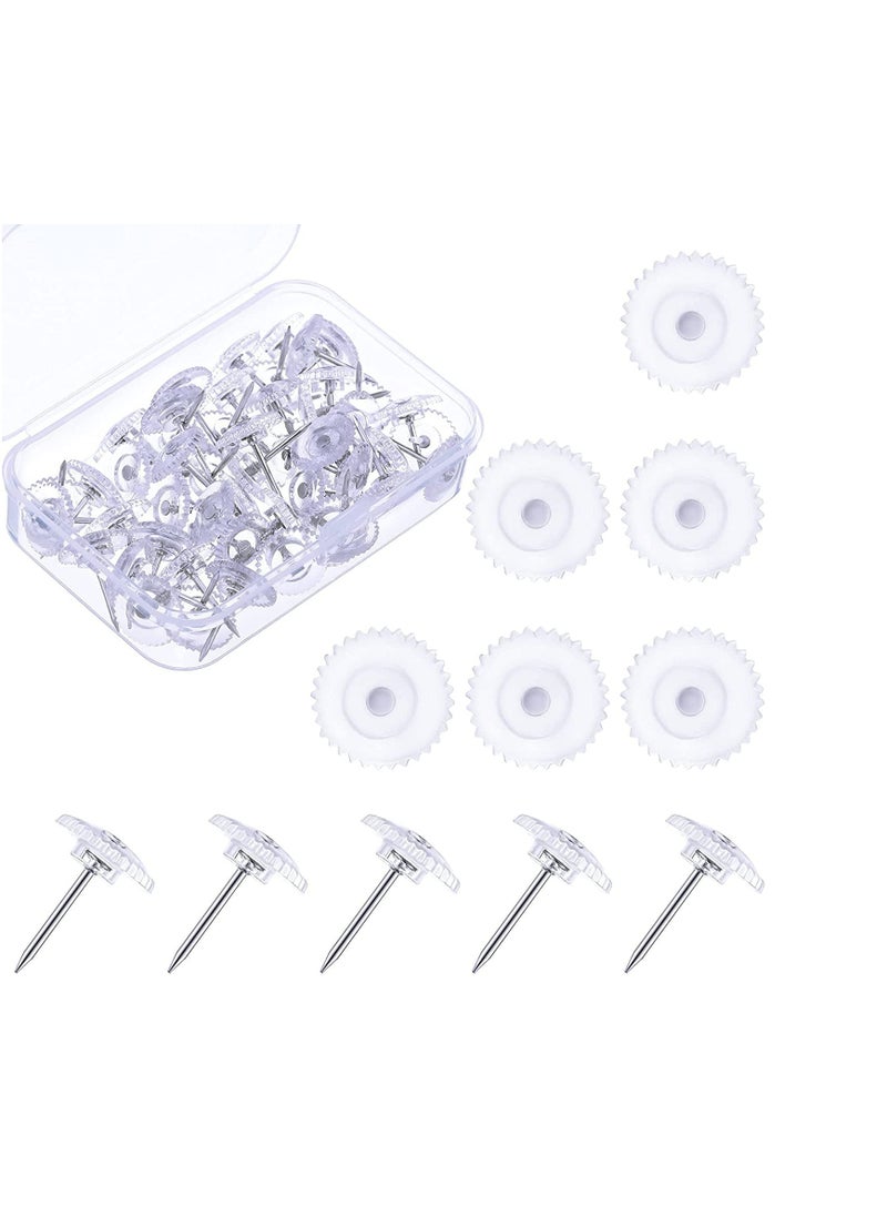 Generic Clear Push Pins Small Plastic Thumb Tacks Steel Point and Clear Plastic Head Pushpins Transparent Paper Push Pins for Cork Board (100)  - Image 1