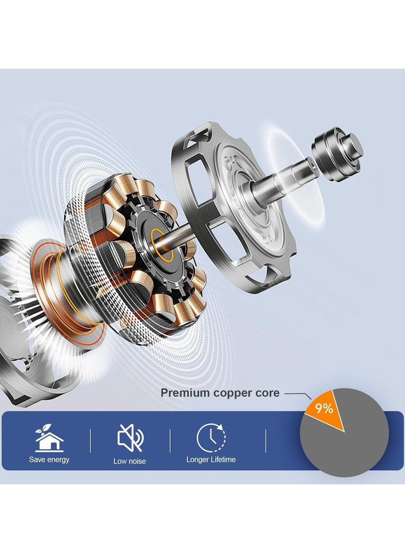 VUCATIN مروحة حائط متذبذبة، ١٦ بوصة، ٤٠٠٠ قدم مكعب في الدقيقة، ٥ شفرات، ٣ سرعات، زاوية إمالة ٤٥ درجة وزاوية تذبذب ٧٠ درجة، مثالية للمنزل، غرفة النوم، صالة الألعاب الرياضية، والمكتب (مروحة حائطية سوداء)  - Image 5