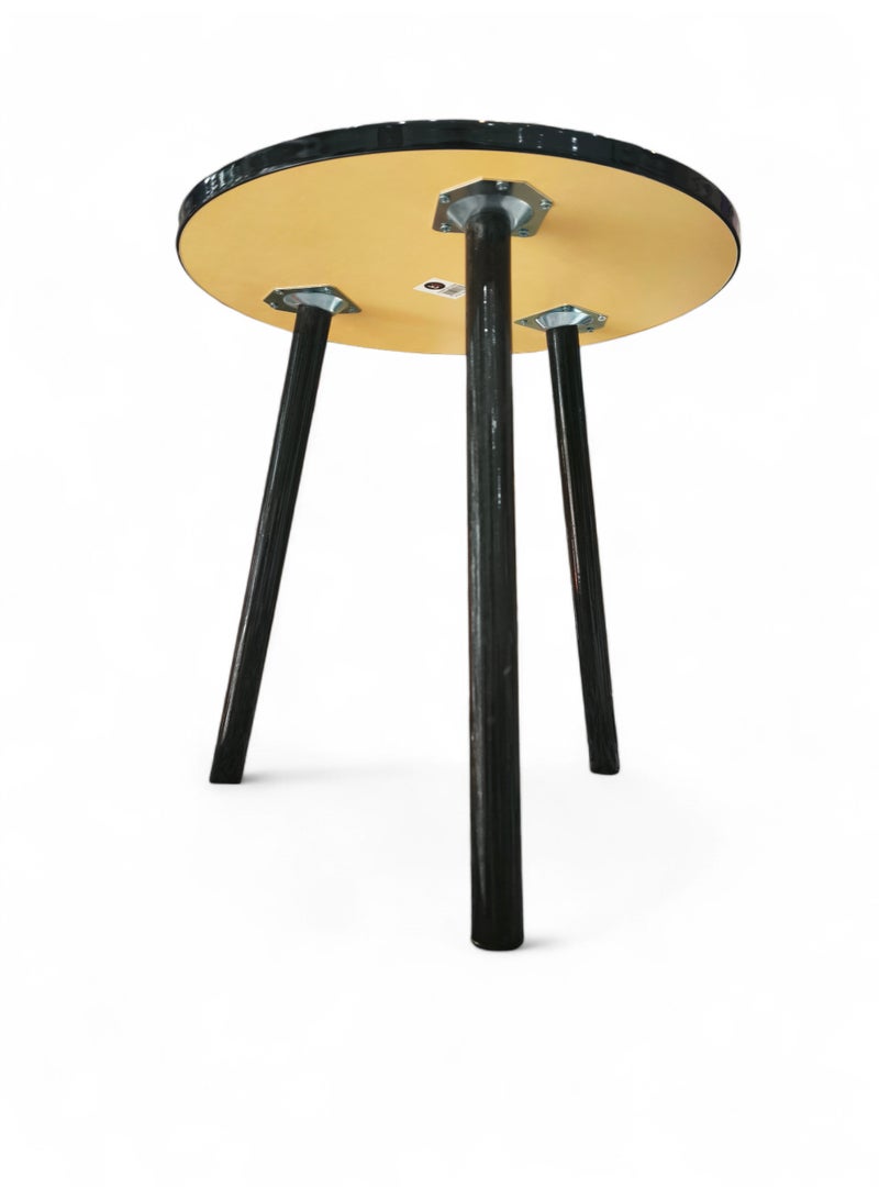 Small Round Folding End Table, Movable Coffee Table with 3 Legs, Simple Modern Unit Table， Nightstand End Table for Small Spaces, Bedroom, Living Room, Modern Bedside Table, Side Table for Small Spaces (Color : Black) - Image 2