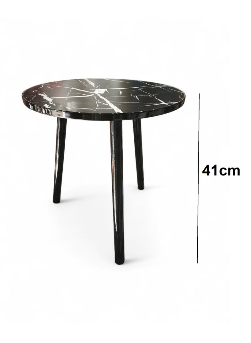 Small Round Folding End Table, Movable Coffee Table with 3 Legs, Simple Modern Unit Table， Nightstand End Table for Small Spaces, Bedroom, Living Room, Modern Bedside Table, Side Table for Small Spaces (Color : Black) - Image 3