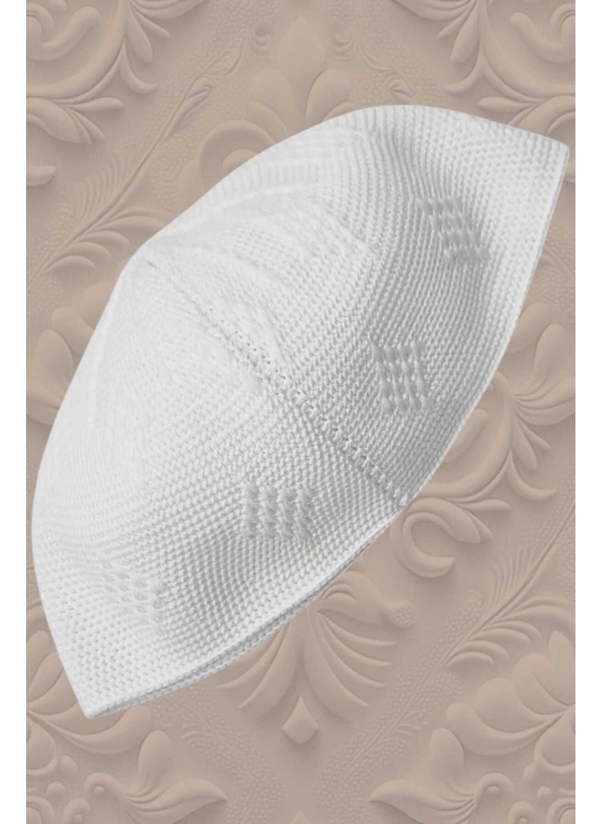 Hızırım Woven Knitted Patterned Skullcap Quality Prayer Cap  - Image 3