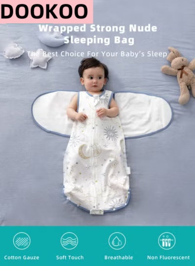 DOOKOO 3 PCSNewborn Sleepsack Swaddle Blanket Baby Swaddling Wrap Infant Babies Sleeping Bag with Hat and Anti-grasping Gloves for Boy Girl Soft Cotton Sleep Sack - Image 2