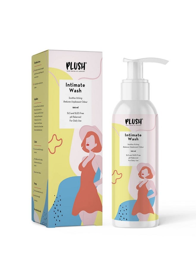 Plush All Natural Intimate & Vaginal Wash For Women With Tea Tree Oil & Neem Extract, 100Ml | Perfect Ph Balance | Soothes Itching, No Unpleasant Odour | All Skin Types | All Vegan & Paraben Free  - Image 1