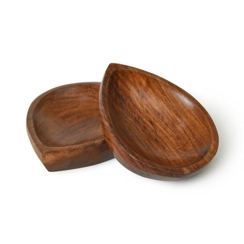 WOODENCLAVE WOODENCLAVE Wooden Chip and Dip Platter with Dip Bowl 1 Plate Multipurpose Serving Platter for Snacks Handcrafted Serving Tray Natural Brown  - Image 4