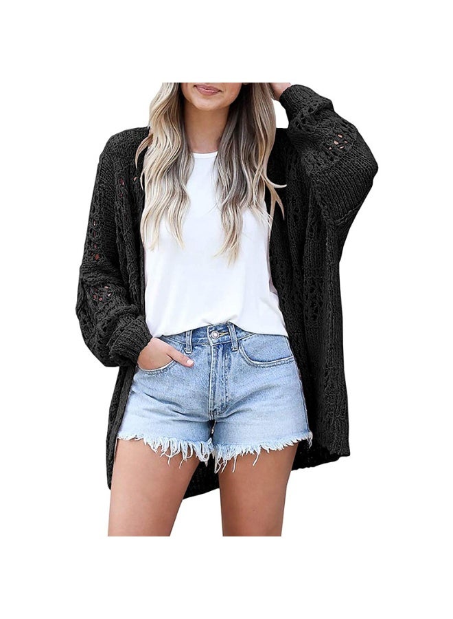 NIBEMINENT Long-sleeved Cardigans Open Stitch Crochet Spring Sweaters Knitted Oversized Sweater Tops Hollow Out Crochet Knitwear - Image 1