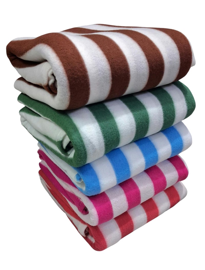 MAMRAJ Polar Fleece Blanket Single Bed – Stylish Striped Soft Fleece, 58x88 Inches, Skin Friendly (Set of 10, Stripes) - Image 3