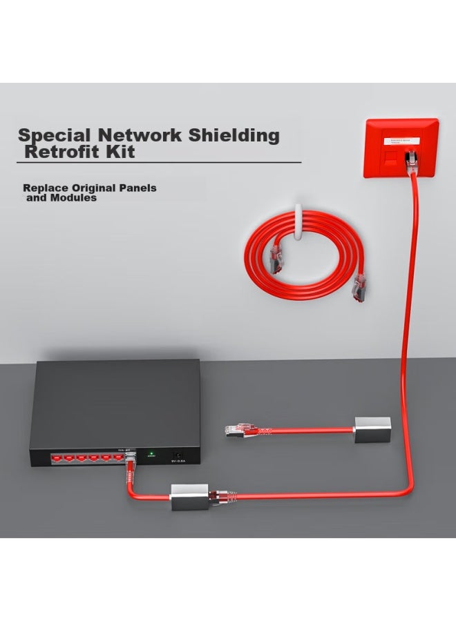 Haile Internal And External Network Converter, Special Network Shielding Conversion Head, Hp-3515 (Red A) Non-Standard Network Interface, Red - Image 2