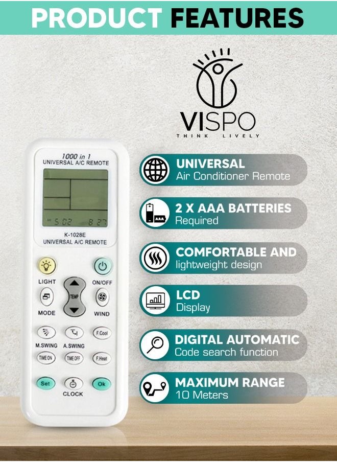 VISPO - Air Conditioner Deflector With Universal Remote Control Adjustable Windshield Universal Air Flow Redirector For Home Split Air Conditioners - Image 1
