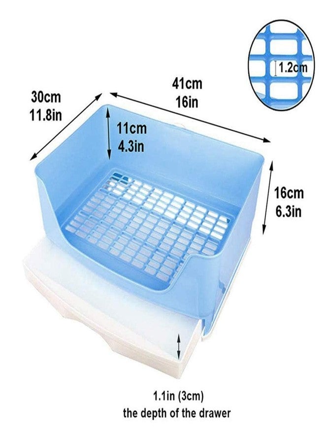 Hamiledyi Large Rabbit Litter Box - Corner Pet Toilet with Removable Drawer & Plastic Grate, Bigger Litter Pan for Small Animals (Guinea Pigs, Chinchillas, Ferrets, Adult Hamsters) - Image 2