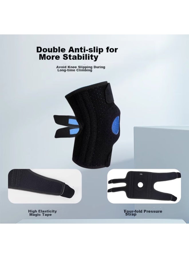 Yanmao Sports Knee Pads For Men, Hiking-specific Patellar Strap, Professional Basketball And Badminton Protective Gear, Summer, 1 Pair, Black - Image 3