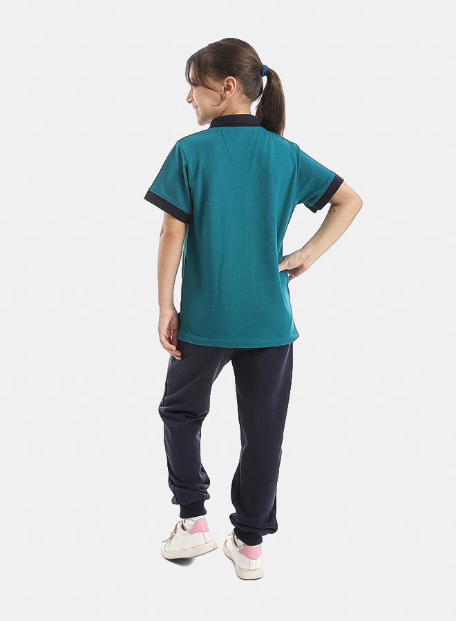 Red Circle Half Sleeve Polo Set & Pants Kids Unisex - Image 5