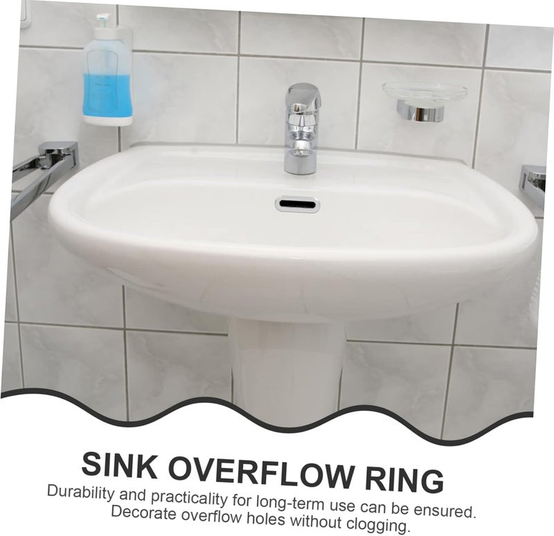 10pcs Sink Overflow Cap Covers for Bathroom and Kitchen Easy Installation Lightweight Abs Material Professional Drain Cover for Ceramic Sink Basins - Image 5
