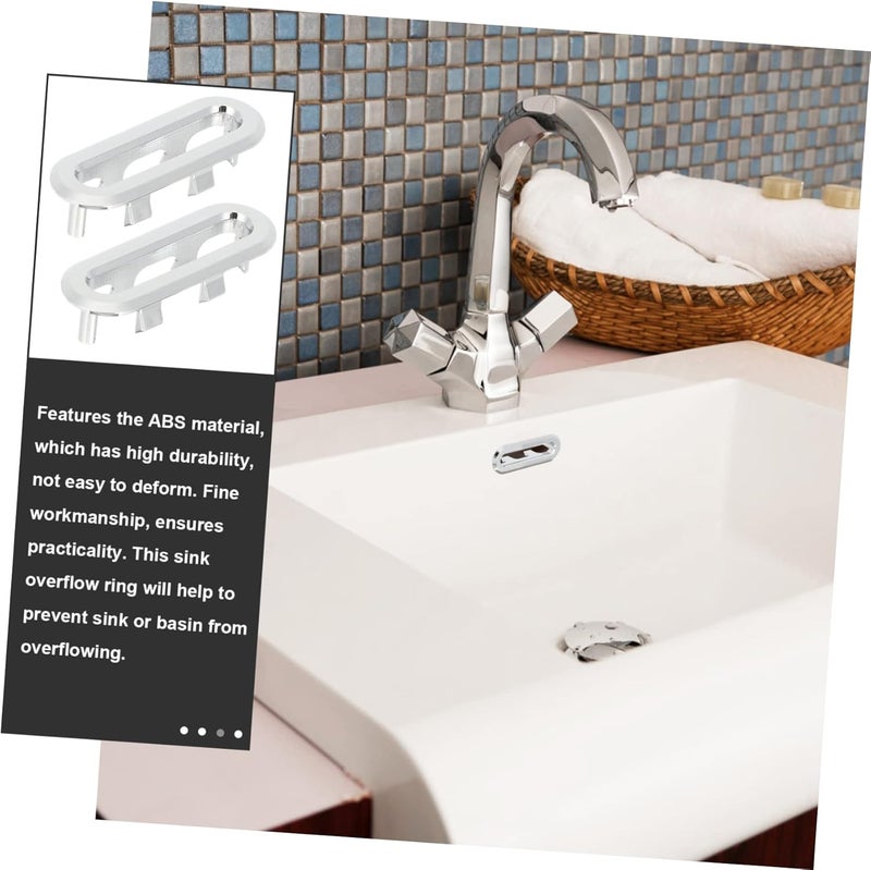 10pcs Sink Overflow Cap Covers for Bathroom and Kitchen Easy Installation Lightweight Abs Material Professional Drain Cover for Ceramic Sink Basins - Image 4