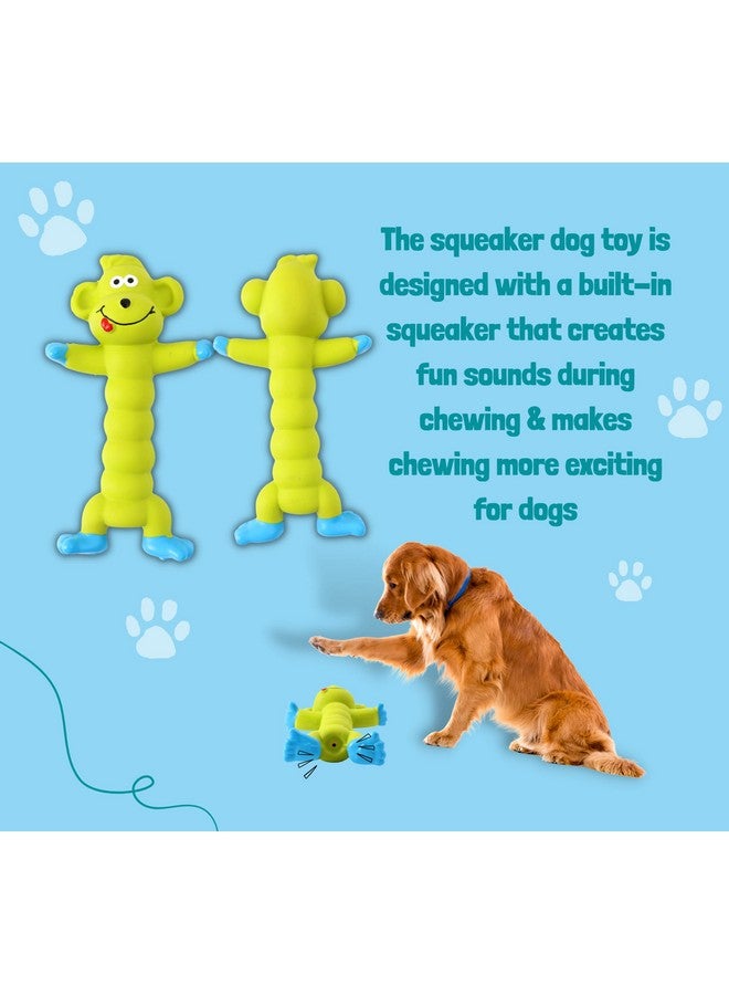 لعبة صرير للكلاب مصنوعة من مطاط اللاتكس الطبيعي (قرد أخضر) | للكلاب الصغيرة والمتوسطة والجراء | متينة، بتصميم حيواني، لعبة آمنة للمضغ والإحضار | تقلل من قلق الانفصال - Image 4