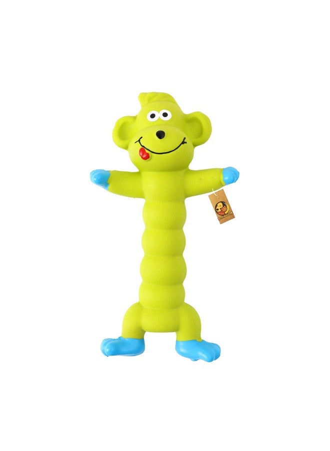 لعبة صرير للكلاب مصنوعة من مطاط اللاتكس الطبيعي (قرد أخضر) | للكلاب الصغيرة والمتوسطة والجراء | متينة، بتصميم حيواني، لعبة آمنة للمضغ والإحضار | تقلل من قلق الانفصال - Image 1