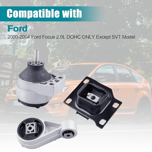 BEBLEPANY طقم تثبيت محرك وناقل حركة 3 قطع متوافق مع فورد فوكاس 2000-2004 2.0L DOHC استبدال A2939 A2986 A3003 - Image 2