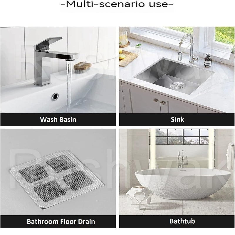 SIMESTICH Self-Adhesive Mesh Roll for Bathroom & Kitchen Drains - Disposable PVC Hair Catcher & Sink Strainer - Cuttable Shower Drain Cover (12cm x 4m) - Easy Peel & Stick Design (Pack of 20) - Image 5