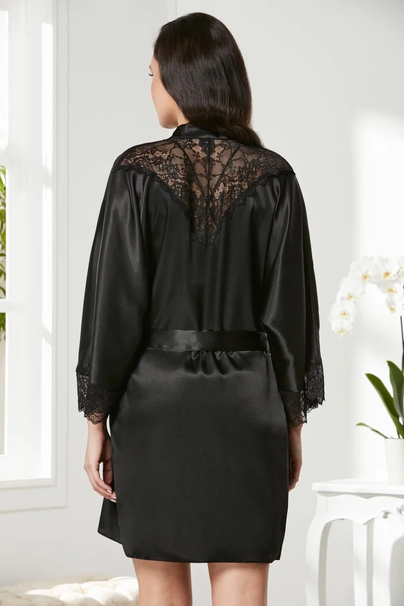 pierre cardin Satin Lace Nightgown & Dressing Gown Set - 4280