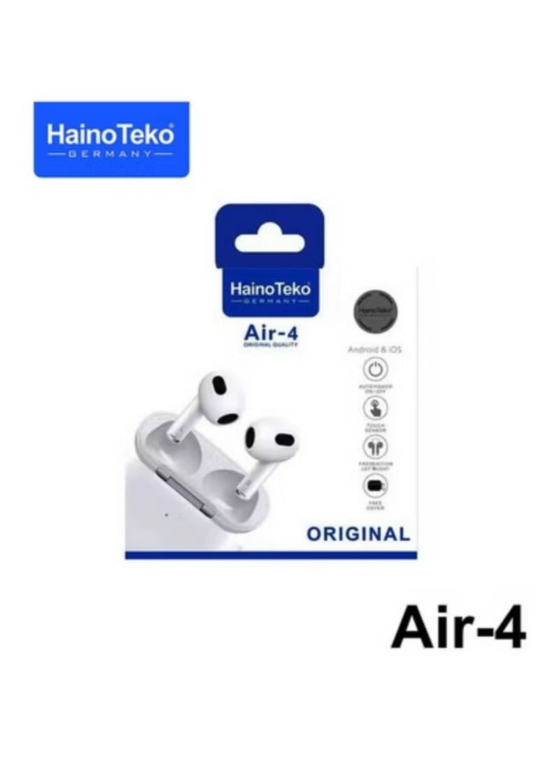 Haino Teko Air 4 Wireless Bluetooth Earphones with High Bass Stereo Sound - Image 4