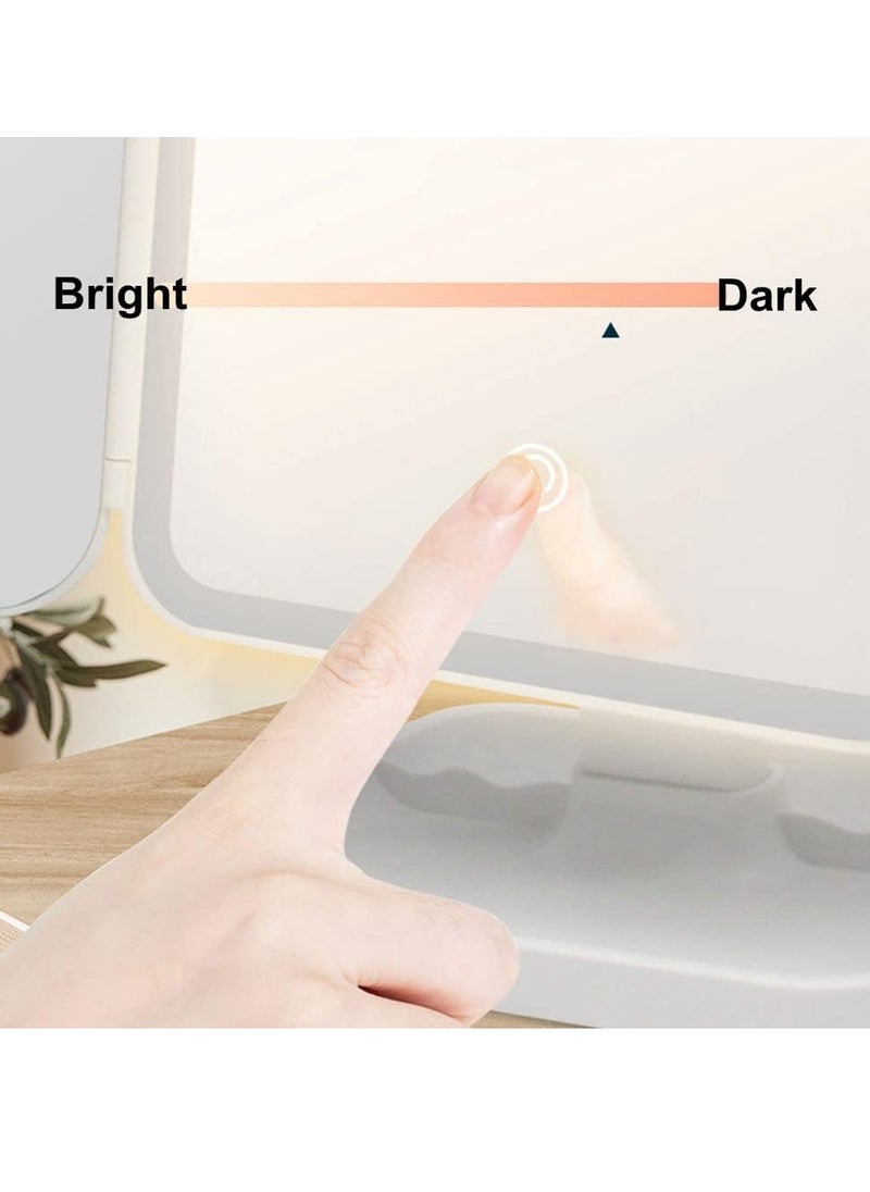 JAJEEK - LED Makeup Mirror with 3 Color Lighting Modes, Tri-Fold Mirror, 52 LED Lights, 1x/2x/3x Magnification, Touch Control Design, Portable High Definition Lighted Cosmetic Mirror for Flawless Makeup Application in UAE - Image 1