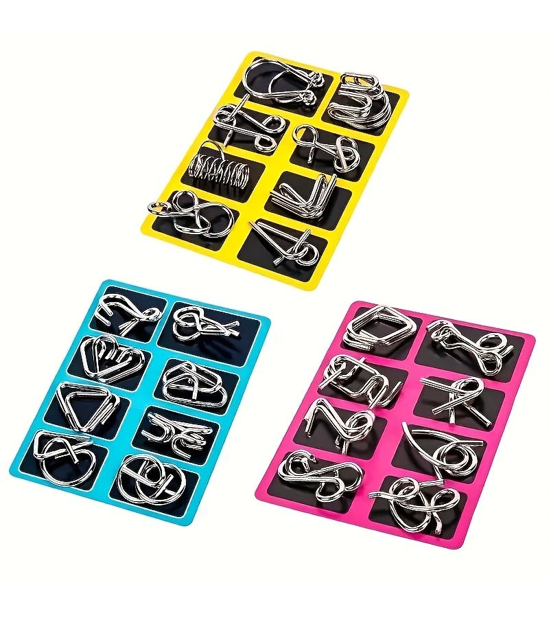 8pcs Handheld Brain Puzzle Game Set IQ Test Logic Toy Gift for Adults - Image 5