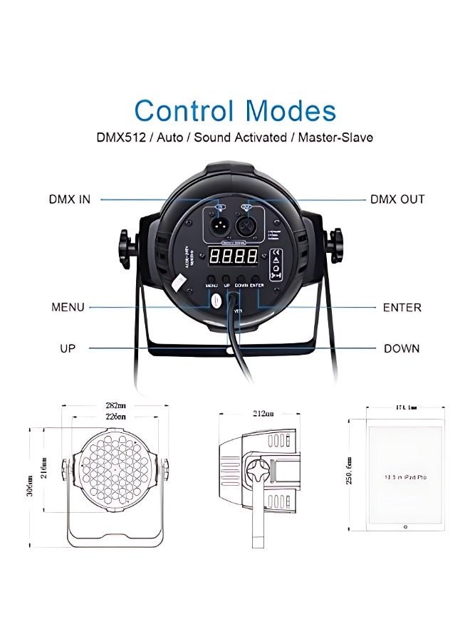 ETRONIK أضواء IMPRESSION LIGHTS Lp-001 54 مصباح LED RGBW إضاءة مسرح Par مع تحكم DMX لإضاءة حفلات الزفاف الداخلية والخارجية - عبوة من قطعة واحدة - Image 2