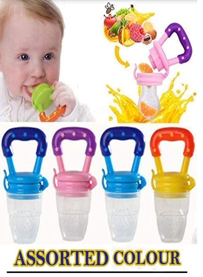 Lookool Combo of Babies Pack of 3 Veggie Feed Nibbler - Fruit Nibbler/Silicone Teether Soft Pacifier/Feeder for 0 to 12 Months for Unisex Kids Food Dispensing Spoon - Infant Multicolor - Image 5