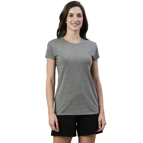 Enamor E047 Basic Crew Neck Stretch Cotton Tee for Women with Short Sleeves - Image 1
