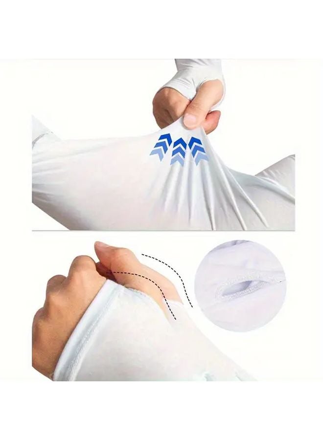 Black Sun Protection Arm Sleeves Unisex Lightweight Elastic Breathable For Outdoor Driving Cycling - Image 5