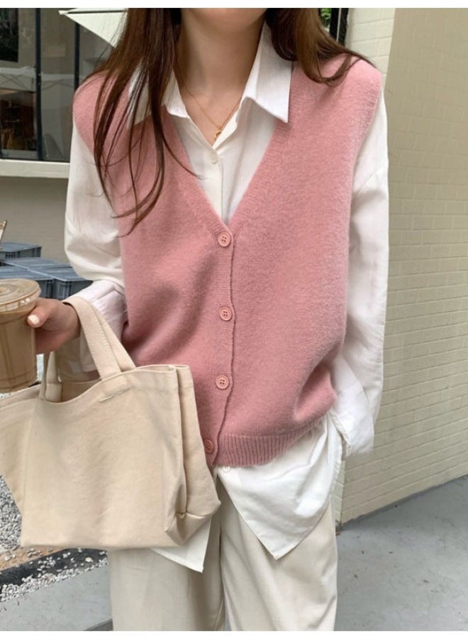 Leyuan Autumn Winter New High-end Sweater Women's Coat Vest Outerwear Sleeveless Campus Style Knitted Waistcoat - Image 2